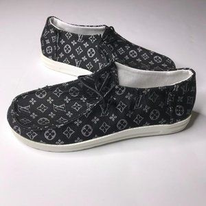 Hey Dude Shoes Custom Made Size 40 Women Size 9 Men Size 7 Pattern Black
